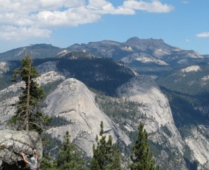 Mt. Hoffman, North Dome, and Basket Dome, from Glacier Point