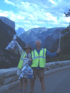 Facelift:  Collecting trash at Tunnel View